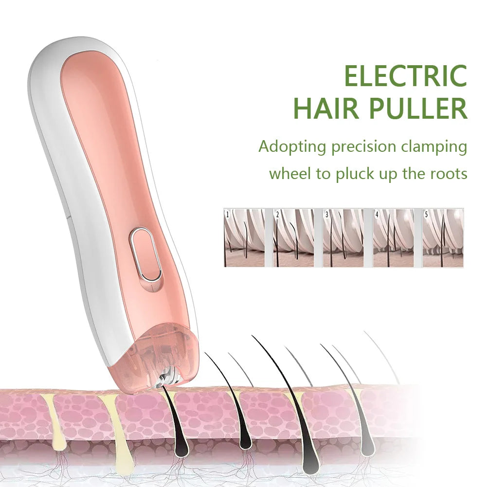 Women Painless Hair Trimmer Portable Armpit Leg Hair Removal Machine Smooth Glide Epilator for Facial Wholebody Home Use