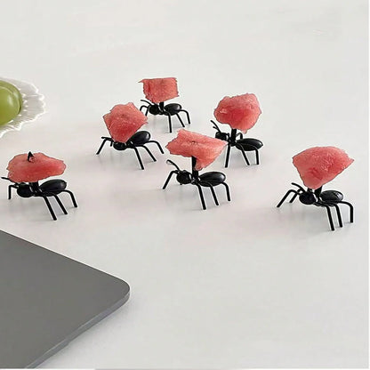 12pcs Halloween Creative Ant Fruit Sticks, Fruit Forks, Reusable Food and Fruits, Halloween Party Decorations, Home Decor