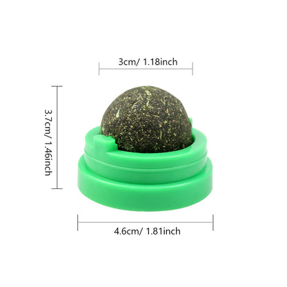 Interactive Spinning Catnip & Mint Ball for Cats Natural Dental Care Chew Toy Hairball Control Kitten Chew Toy