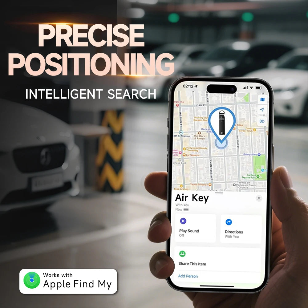 Built-in AirTag Chips, Holds 2-6 Keys, Car Key Chains with GPS Tracker, Key Finder, Key Holder for Men and Women, (iOS Only)