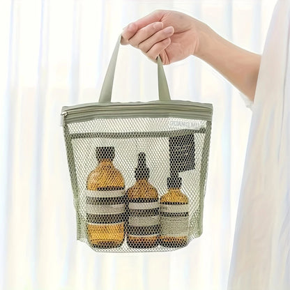 Portable makeup bag Mesh waterproof bath bag Gym bag Sundry storage bag Travel toiletry bag