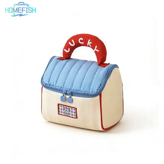 HOMEFISH Cute Cartoon Pattern Portable Travel Cosmetic Bag with Niche Design for Organization And Storage