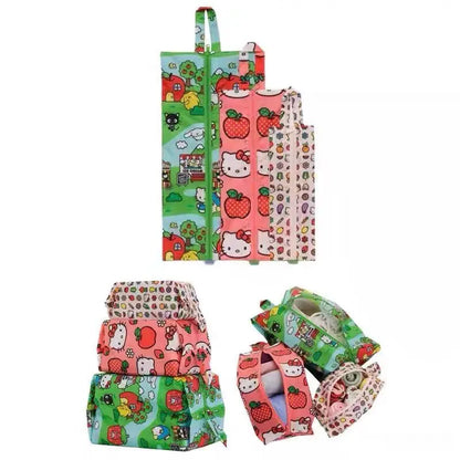 3pcs/Set Kawaii Pink Cute Cartoon Hello Kitty Portable Shoes Socks Clothes Travel Home Storage Bag Set Wholesale