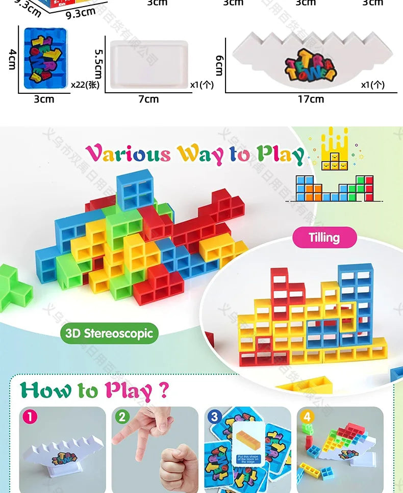 Stacking Game Dinosaur building blocks party game toy Stacked High Tetris Block Desktop Balance Block Stacked Puzzle Board Game