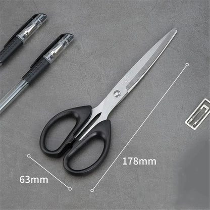 1/2Pcs 210/175mm Black Stainless Steel Scissors Business Office Stationery Home Tailor Shears Kitchen Knife Cutter Cutting