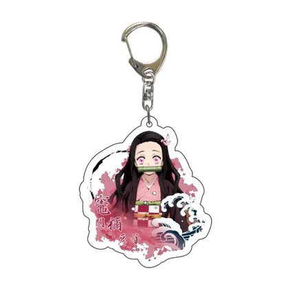 Demon Slayer doll toy Kimetsu No Yaiba Blade of Ghost Keychain Acrylic Pendant Car Key Chain Fans kids Xmas Gift Anime Jewelry