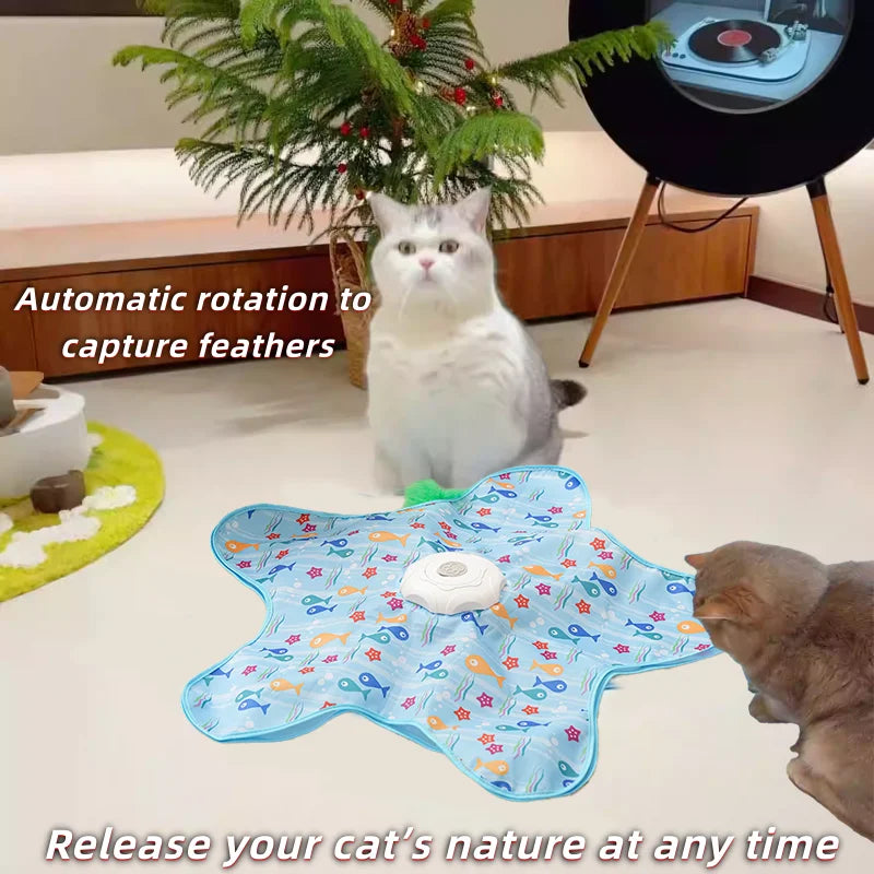 Electric cat turntable pet toy self-stimulating and relieving boredom automatic intelligent cat funny stick sports consumption