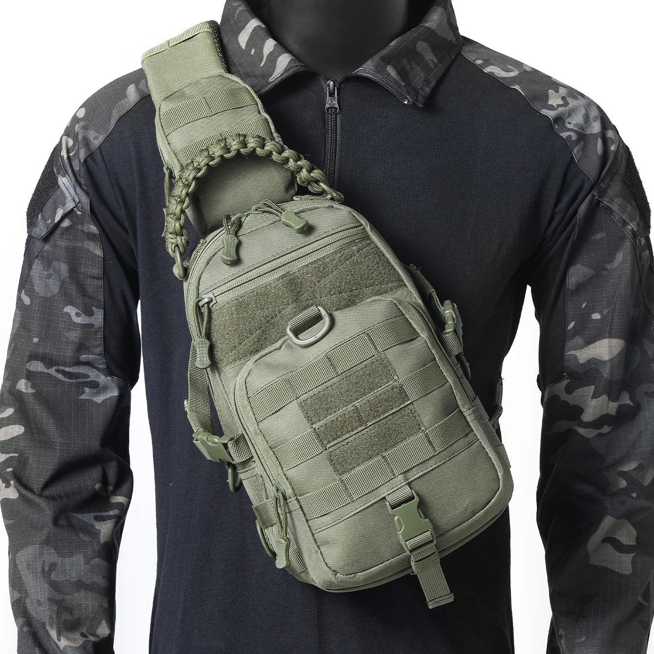 Multi functional outdoor chest bag, sports cycling, hiking, portable and wear-resistant crossbody bag