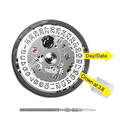 Japan Genuine NH35 Automatic Mechanical Movement High Accuracy 24 Jewels Mod Watch Replacement NH35A Date at 3H 3.8H 6H