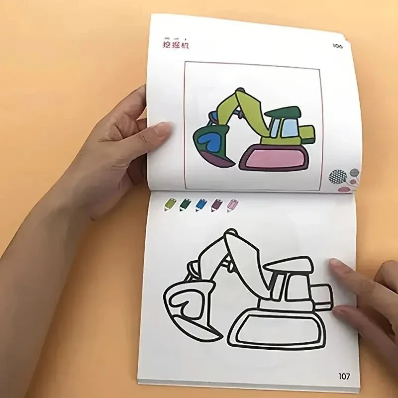 160 Page Children's Painted Painting Book Car Animal Vegetable Baby Picture Book School Early Education Enlightenment Stationery