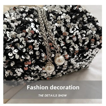 Crossbody Bags Sequin Women's New Korean Bucket Bag Bright Eyes Style Fashion Crossbody Dinner Single Shoulder Bags