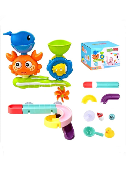 Suction Wall-Mounted Water Flow Spinning Play Set Multi-Spray Rotatable Interactive Water Gadge