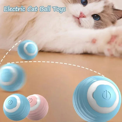Smart Cat Toys Ball Automatic Interactive Pets Electric Rolling Teaser USB Rechargeable Kitty Moving Bouncing Ball Birthday Gift