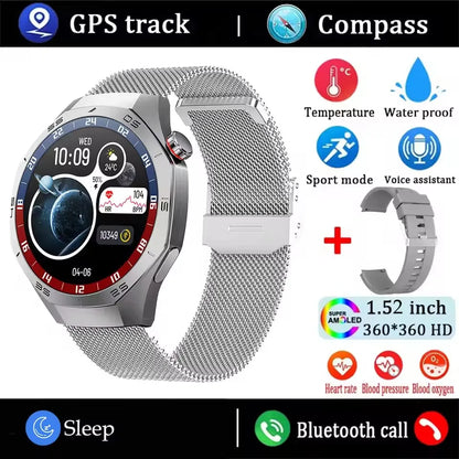 2025 New GT5 Pro Smart Watch Men AMOLED Screen GPS Motion trajectory Heart Rate Monitr Bluetooth Call SmartWatch Waterproof Band