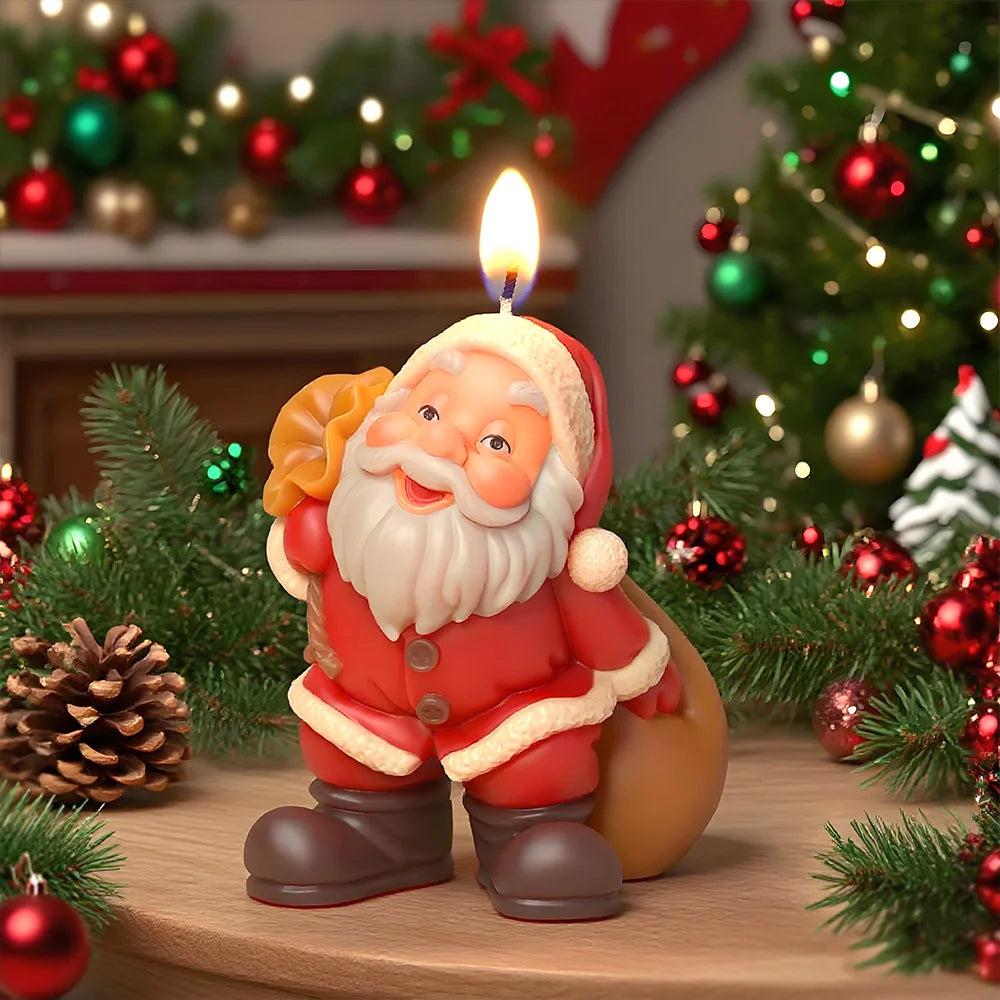 Christmas Santa Claus Silicone Candle Molds Aromatherapy Gypsum Soap Baking Mould Festival Ornament Decor Xmas Gifts Making Mold
