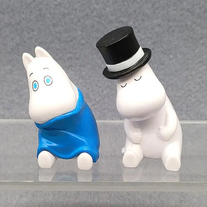 Moominses Shoulder-to-shoulder Sitting Doll Hippo Model Action Figures Collectible Desktop Ornaments