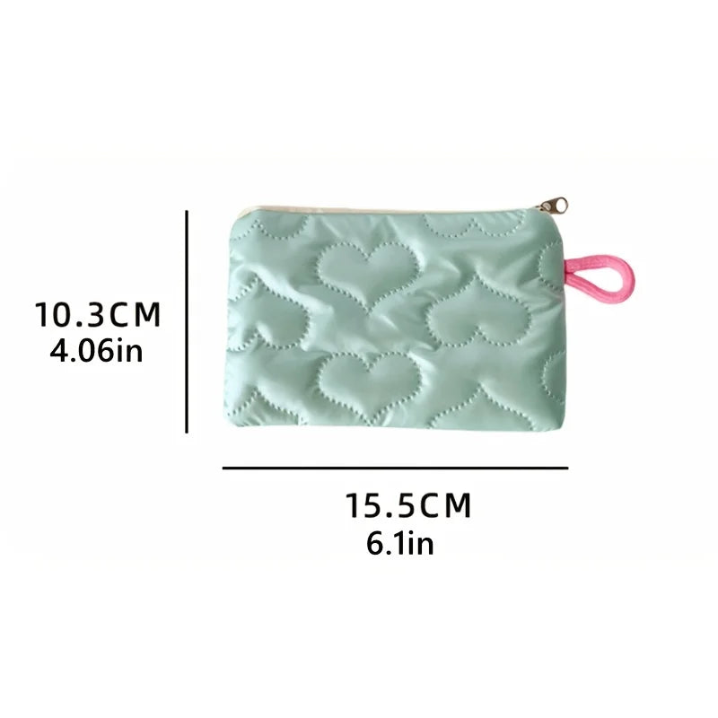 Instagram Bow Silver Shiny Makeup Bag Small Portable Carrying Bag Earphones Data Cable Storage Bag Wallet