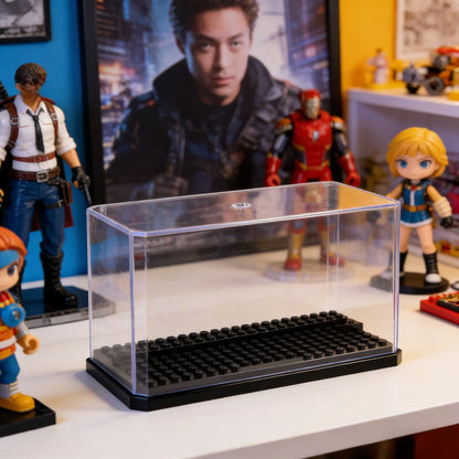 Display Case Clear Shelf Wide 3 Tier Box for Minifigures - Acrylic Protector for Small Pop Figures - Transparent Showcase Storag