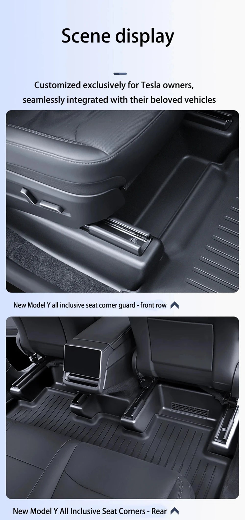 For Tesla Model Y Juniper 2025 2026 Under Seat Corner Guard Seat Slide Rail Protector Cover Anti-Kick Decor Flocking Accessories