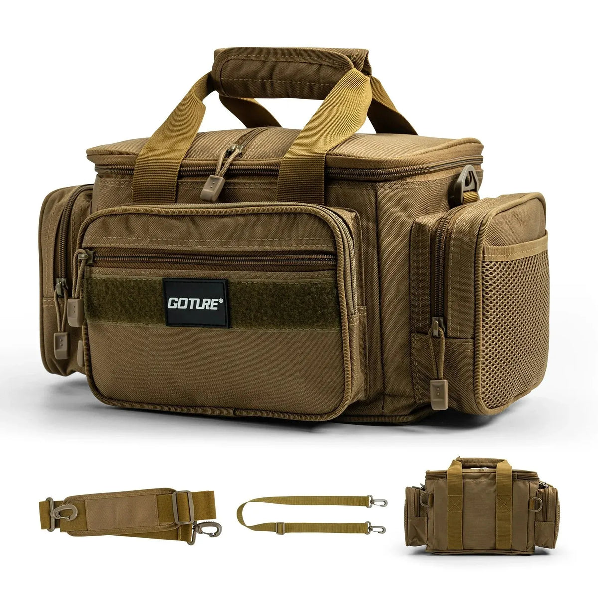 Goture Fishing Tackle Bags 38*23*19cm Shoulder Bag High Capacity 600D Oxford Cloth Outdoor Cycling Backpack Camping Picnic Bag