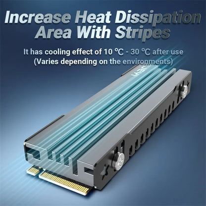 JEYI M.2 SSD Heatsink, 2280 NVME NGFF SSD Cooling Full Aluminum Cooler Radiator with Thermal Silicone Pad for Motherboard / PS5