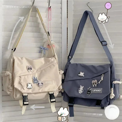 Vintage Postman Bag Versatile Handsome Work Style Art Shoulder Bag for Men and Women Crossbody Bag