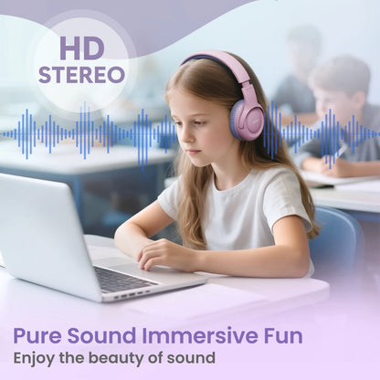 Acer HK03 Kids Wired Headphones for School 85/94dB Volume Limiter 3.5mm Jack Foldable Stereo Sound Headset for Girls Boy Gifts