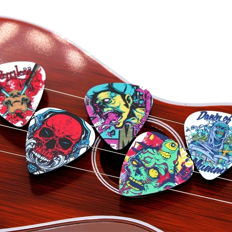 0.46/0.71/1.0mm 50pcs guitar paddle Acoustic guitar Picks ukulele Musical instrument accessories cartoon style pick with box