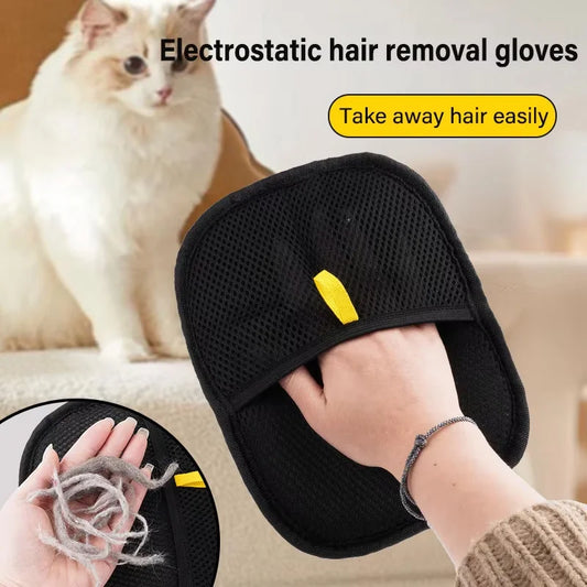 Pet Hair Removal Tool Reusable Static Removal Gloves, Double-Sided Grooming Gloves for Pets, Removes Pet Fur Hair for Carpets