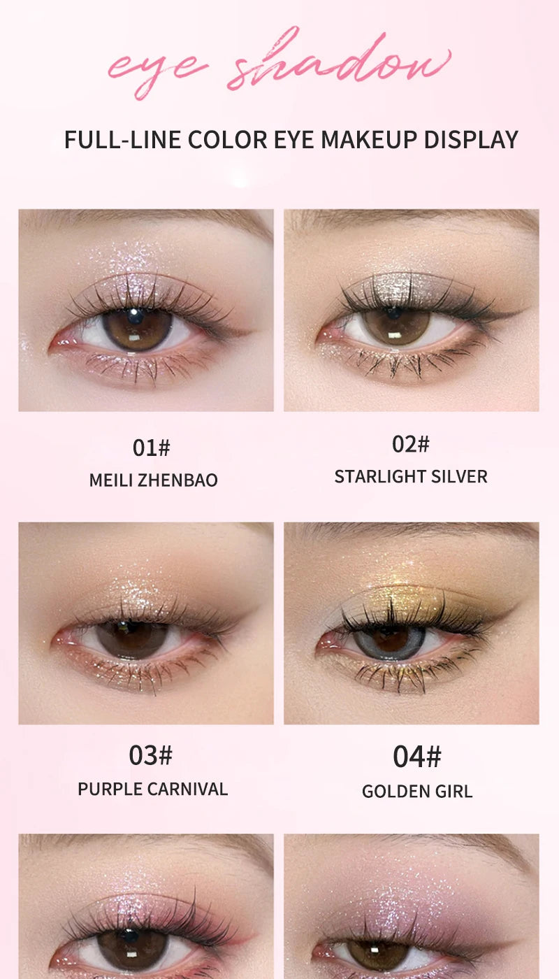 Water-Gloss Jelly Eyeshadow Stick Is a One-Swipe Makeup Highlight Eyeshadow Stick with Pearl Shimmer in Multiple Colors. Luminous Highlight Eyeshadow Stick Is a Two-Use Stick for Eyebrows. Waterproof Effect That Lasts Long an