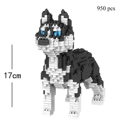 KNEW BUILT Dog Model Mini Building Block Toys Set for Kid Boy Girls Adult Beginner Teddy Hughes Corgi Collie Pet Style Bricks