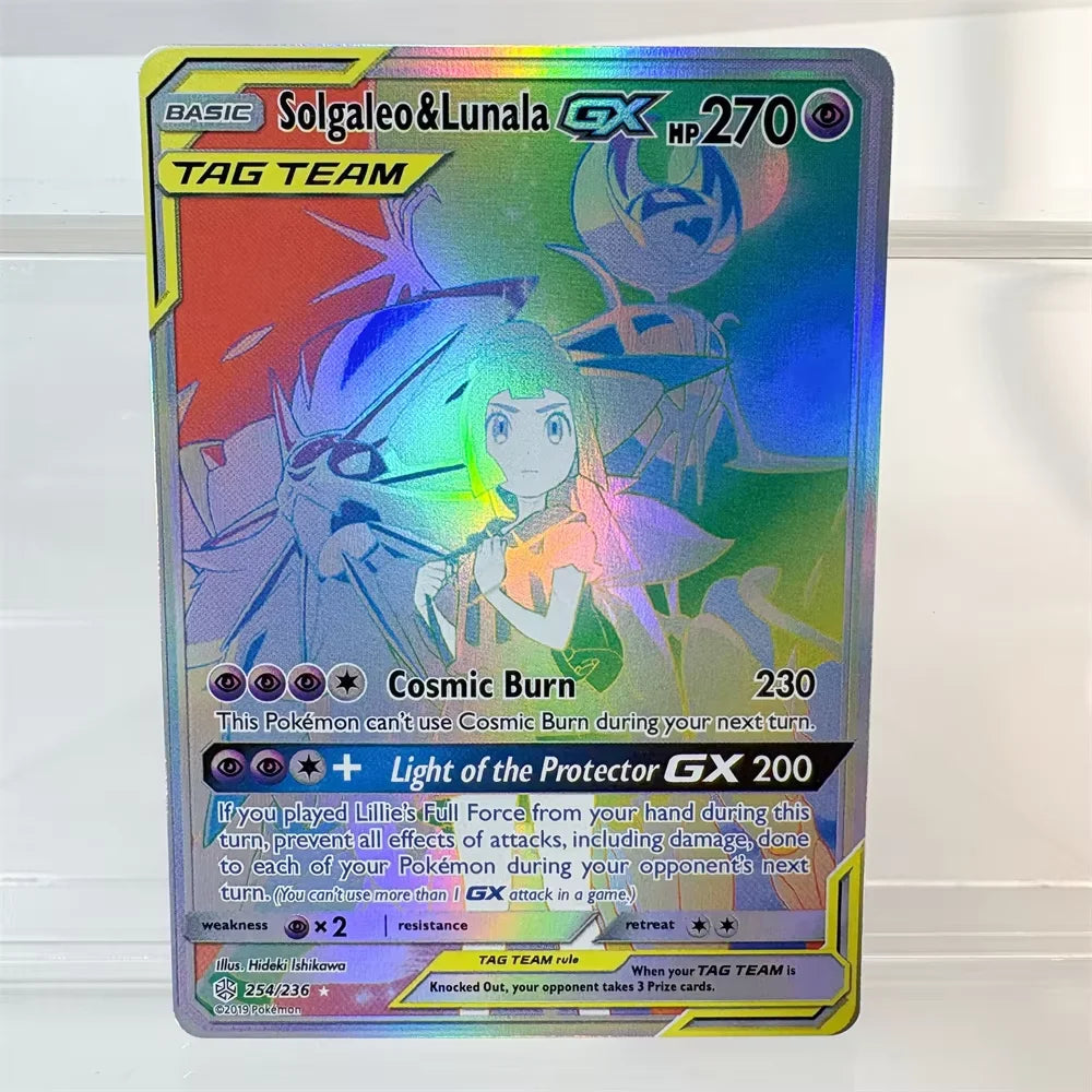 PKM Proxy Card Holographic Rayquaza VMAX Deoxys Reshiram&Charizard Sylveon GX Hobbies Rare Collection Battle Cards Toys Gifts