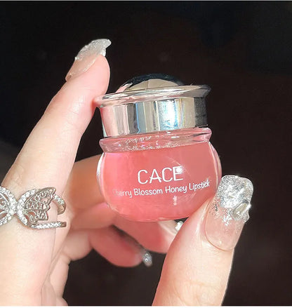 CACE Cherry Blossom Honey Lip Balm — Deeply Hydrating and Plumping, Water-Rich Glossy Finish, Non-Sticky,