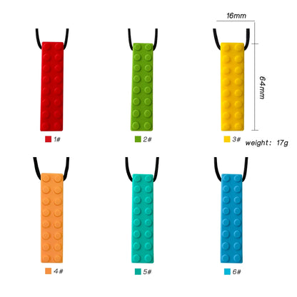 1pcs Silicone Teether Kids Chew Necklace Sensory Chewy Pendant Oral Motor Toys Therapy Tools for Autism ADHD Children's Goods