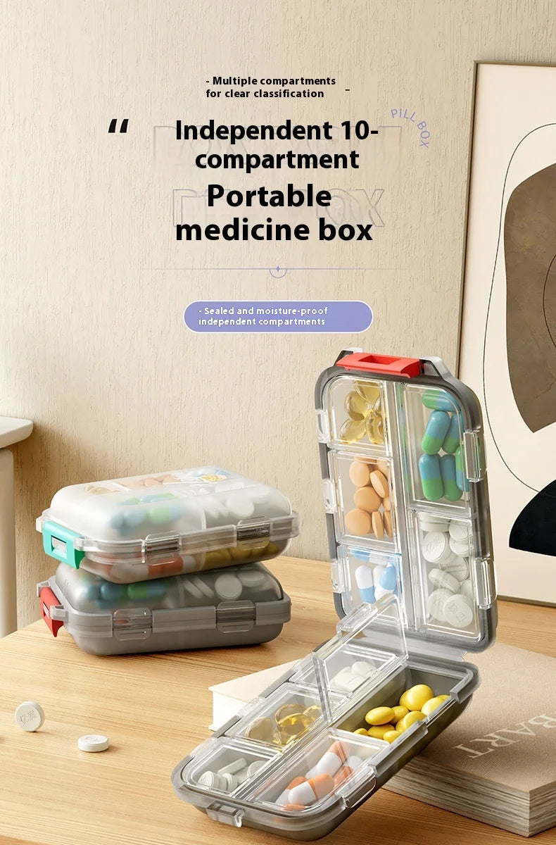 Tcare Travel Pill Organizer Moisture Proof Pills Box for Pocket Purse Daily Pill Case Portable Medicine Vitamin Holder Container