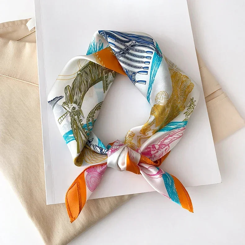 Scarf 100% Silk Bandana Women Square Scarves Wrap Kerchief Spring Fashion Luxury High Quality Headband Hijab Shawls 2026