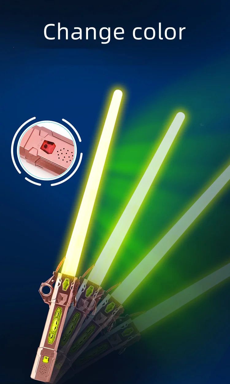 Lightsaber Children's Toy Laser Sword Star 2 in 1 Flash Stick Fluorescent Stick hair Light Saber Children's Toy Sword RGB  Light