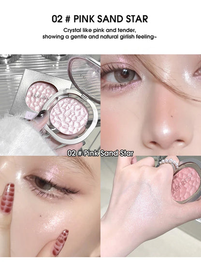 LEEINTO color-glowing high-gloss powder pearlescent powder brightens up the make-up eye shadow disc