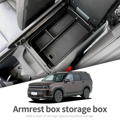 for Hyundai Santa Fe 2024 2025 Car Armrest Storage Box Organizer Case Car Interior Accessories Center Console Storage Tray