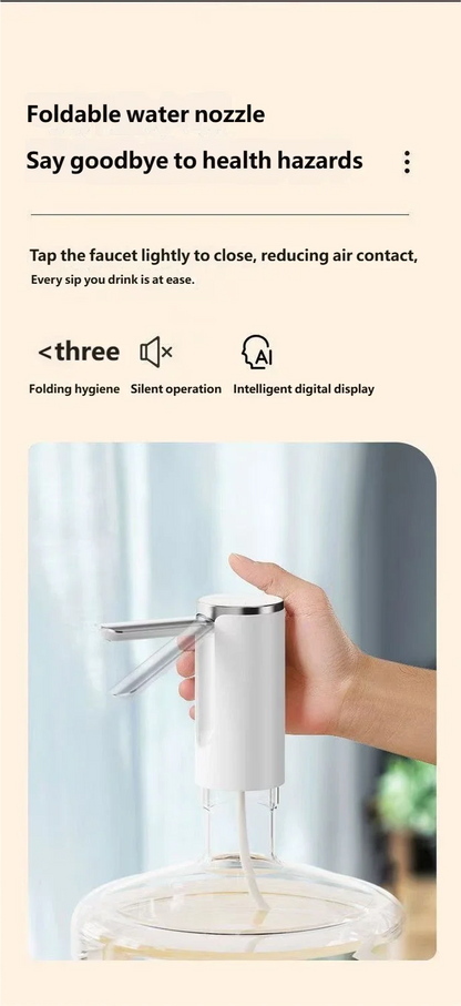 HOMEFISH Electric Water Bottle Pump 1200mAh Type C Rechargeable with LED Display Automatic Touch Button 3 Quantitative Settings