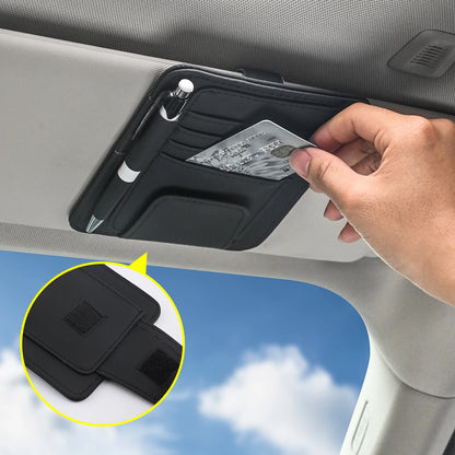 JFBONIN Car Visor Organizer Multi-Pocket Pouch Bag Card Glasses Storage Holder Scratch-resistant Auto Visor Holder For Car