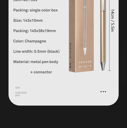 Deli Metal Sign Pen, Gel Ink Pens, Golden Silver Color, Metallic Writing Pen, Office Supplies, 0.5mm