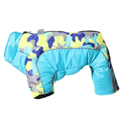 Warm Pet Clothes With D-ring Reflective Dog Jumpsuit For Small Medium Dogs Camouflage Puppy Coat For Winter Chihuahua Pug Jacket
