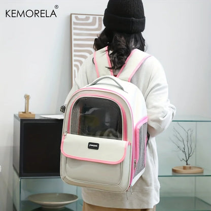 KEMORELA Pet Backpack for Cats And Dogs Large Outdoor Transparent Capsule Breathable Carrying Bag Pet Supplies