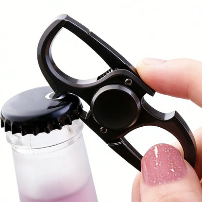 Fingertip Spinner Toy Desktop Stress Relief Anti-Anxiety Toy Metal Fidget Toy Ketchain Bottle Opener EDC Adult Kids Gift