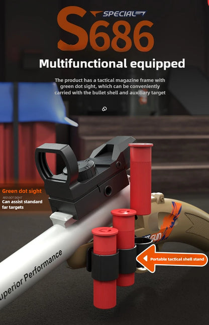 S686 Throwing Shell Toy Gun Soft Bullet Airsoft Launcher Outdoor Sports CS Game Pistola Shooter Fun Toy for Boys Gift