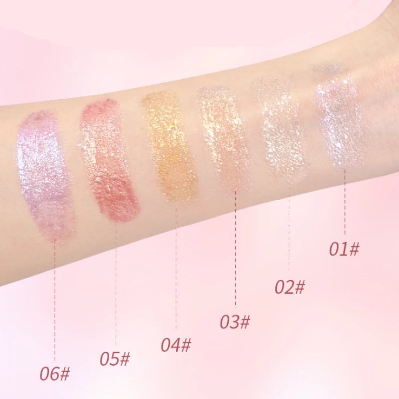 Water-Gloss Jelly Eyeshadow Stick Is a One-Swipe Makeup Highlight Eyeshadow Stick with Pearl Shimmer in Multiple Colors. Luminous Highlight Eyeshadow Stick Is a Two-Use Stick for Eyebrows. Waterproof Effect That Lasts Long an