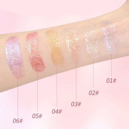 Water-Gloss Jelly Eyeshadow Stick Is a One-Swipe Makeup Highlight Eyeshadow Stick with Pearl Shimmer in Multiple Colors. Luminous Highlight Eyeshadow Stick Is a Two-Use Stick for Eyebrows. Waterproof Effect That Lasts Long an