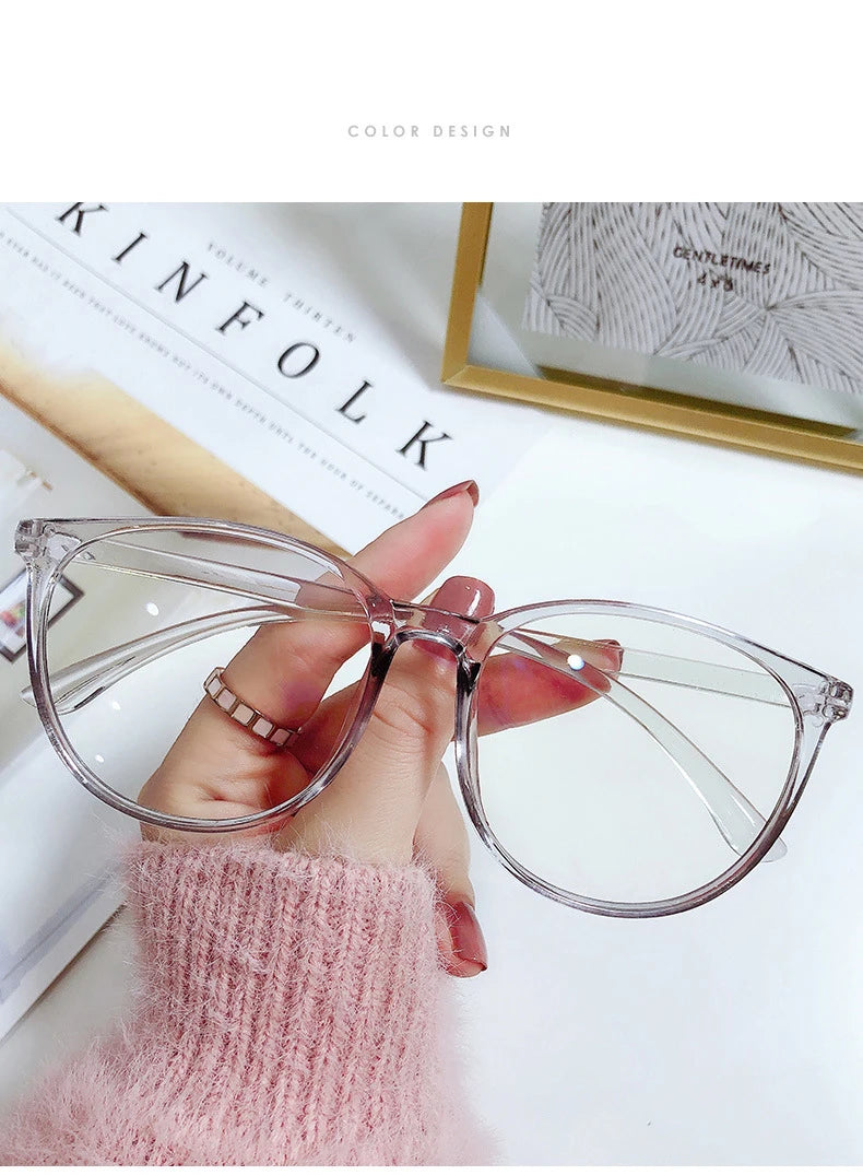 New Large Frame Anti Blue Light Eyeglass Frame Reading Glasses Fresh And Simple Style