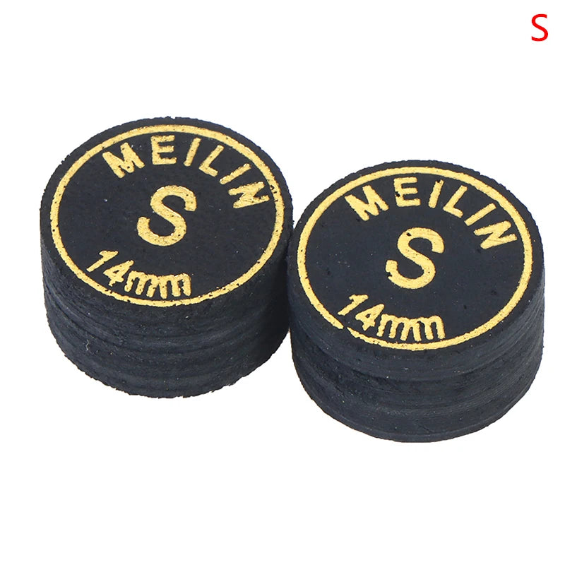 2 Pcs/lot 14mm Japanese Multi-Ply Heads Black Gold Professional Fancy Nine-Ball Cue Head Snooker Billiard Heads Hard Soft Heads